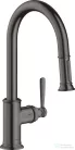Hansgrohe Axor Montreux 2 funkciós mosogató csaptelep, szálcsiszolt fekete króm 16581340