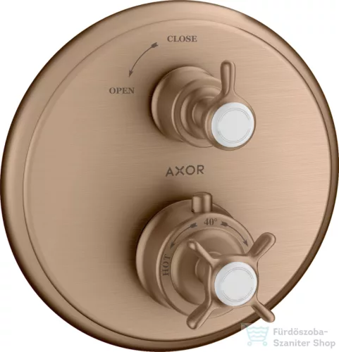Hansgrohe Axor Montreux termosztátos falsík alatti kád/zuhany csaptelep,szálcsiszolt vörös arany hatású 16800310
