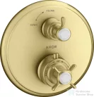 Hansgrohe Axor Montreux termosztátos falsík alatti kád/zuhany csaptelep,szálcsiszolt sárgaréz hatású 16800950