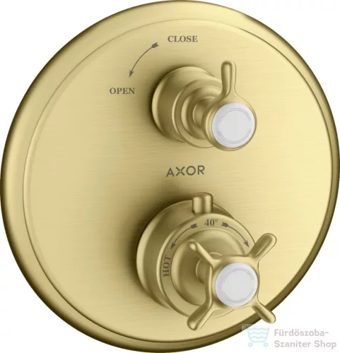Hansgrohe Axor Montreux termosztátos falsík alatti kád/zuhany csaptelep,szálcsiszolt sárgaréz hatású 16800950