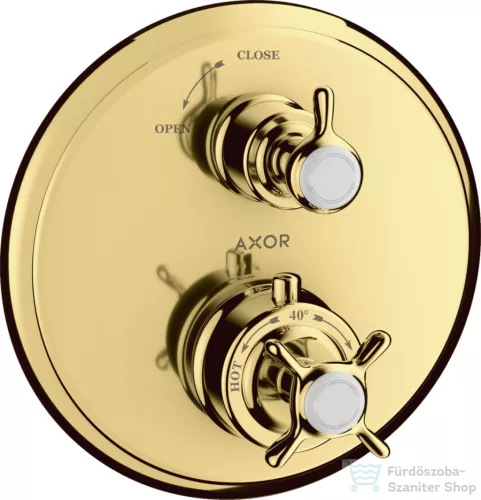 Hansgrohe Axor Montreux termosztátos falsík alatti kád/zuhany csaptelep,polírozott arany hatású 16800990