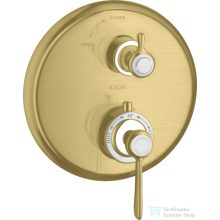   Hansgrohe Axor Montreux termosztátos falsík alatti kád/zuhany csaptelep,szálcsiszolt sárgaréz hatású 16801950