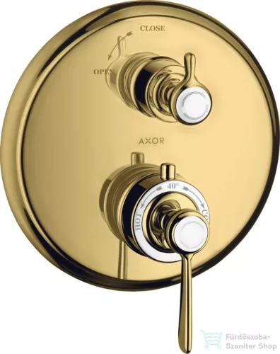 Hansgrohe Axor Montreux termosztátos falsík alatti kád/zuhany csaptelep,polírozott arany hatású 16801990