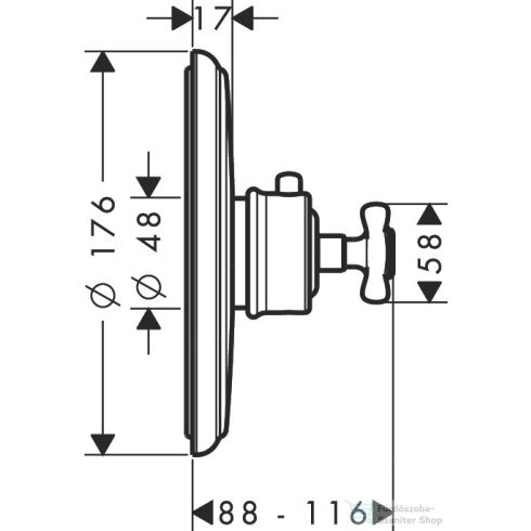 Hansgrohe Axor Montreux falsík alatti termosztátos színkészlet,szálcsiszolt bronz 16810140