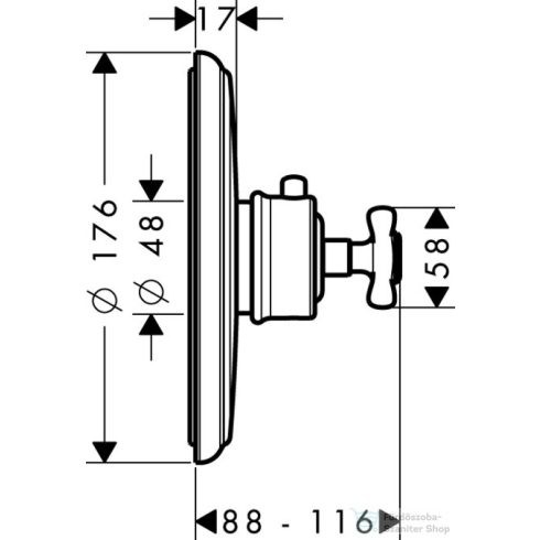 Hansgrohe Axor Montreux Highflow falsík alatti termosztátos színkészlet, szálcsiszolt fekete króm 16815340