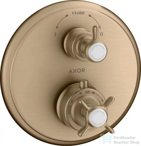 Hansgrohe Axor Montreux termosztátos színkészlet falsík alatti szereléshez elzáró-és váltószeleppel,szálcsiszolt bronz 16820140