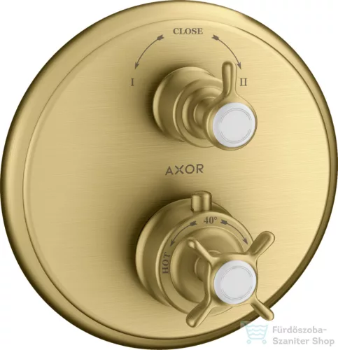 Hansgrohe Axor Montreux termosztátos színkészlet falsík alatti szereléshez elzáró-és váltószeleppel,szálcsiszolt arany hatású 16820250