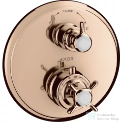   Hansgrohe Axor Montreux termosztátos színkészlet falsík alatti szereléshez elzáró-és váltószeleppel,polírozott vörös arany hatású 16820300