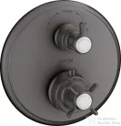 Hansgrohe Axor Montreux termosztátos színkészlet falsík alatti szereléshez elzáró-és váltószeleppel,szálcsiszolt fekete króm 16820340