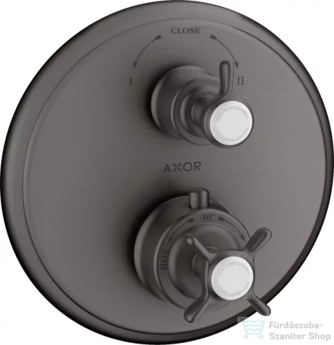 Hansgrohe Axor Montreux termosztátos színkészlet falsík alatti szereléshez elzáró-és váltószeleppel,szálcsiszolt fekete króm 16820340