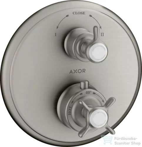Hansgrohe Axor Montreux termosztátos színkészlet falsík alatti szereléshez elzáró-és váltószeleppel,rozsdamentes acél hatású 16820800