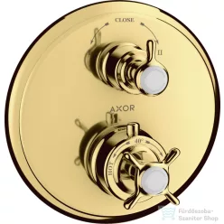   Hansgrohe Axor Montreux termosztátos színkészlet falsík alatti szereléshez elzáró-és váltószeleppel,polírozott arany hatású 16820990