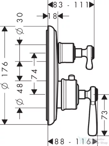 Hansgrohe Axor Montreux falsík alatti termosztát 16821000