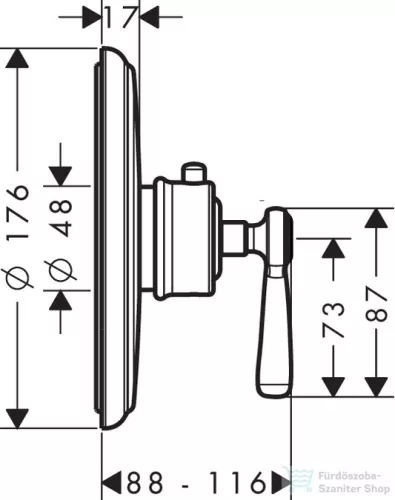 Hansgrohe Axor Montreux falsík alatti termosztát króm 16823000