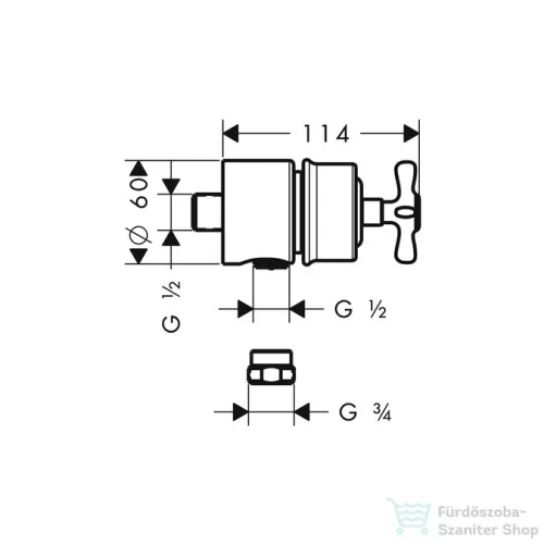 Hansgrohe Axor Montreux Fixfit Stop elzárószelep DN15, króm 16882000