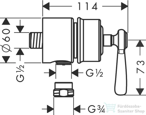 Hansgrohe Axor Montreux Fixfit Stop, króm 16883000
