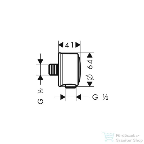 Hansgrohe Fixfit Classic fali csatlakozó DN15,polírozott arany hatású 16884990