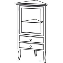   Sapho RETRO sarokszekrény, balos, 60x120x47 cm, antik fehér 1692