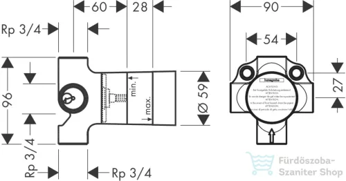 Hansgrohe AXOR alaptest quattro szelephez 16930180