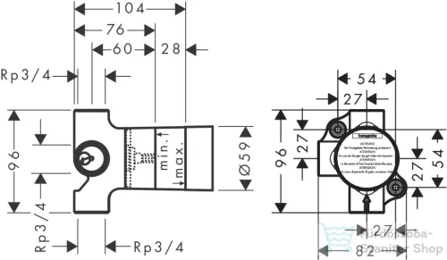 Hansgrohe AXOR alaptest trio szelephez 16982180