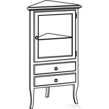   Sapho RETRO sarokszekrény, jobbos, 60x120x47 cm, antik fehér 1717