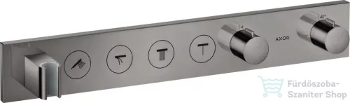 Hansgrohe AXOR SHOWERSOLUTIONS 4 fogyasztós, termosztátos falsík alatti zuhany csaptelep alaptest nélkül, polírozott fekete króm 18357330