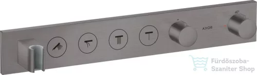 Hansgrohe AXOR SHOWERSOLUTIONS 4 fogyasztós, termosztátos falsík alatti zuhany csaptelep alaptest nélkül, szálcsiszolt fekete króm 18357340