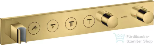 Hansgrohe AXOR SHOWERSOLUTIONS 4 fogyasztós, termosztátos falsík alatti zuhany csaptelep alaptest nélkül, polírozott arany hatású 18357990