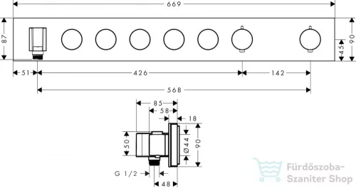 Hansgrohe Axor ShowerControl színkészlet 5 fogyasztó  18358000