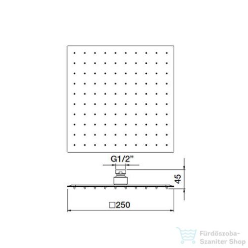 Bugnatese  Szögletes zuhanyfej anticalk 25x25 cm króm színben 19137