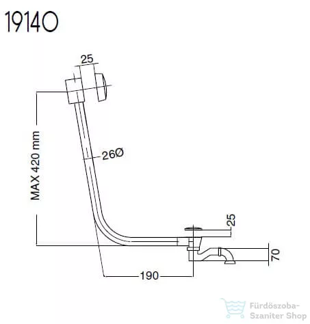 Bugnatese  Külső kád le- és túlfolyó króm színben 19140