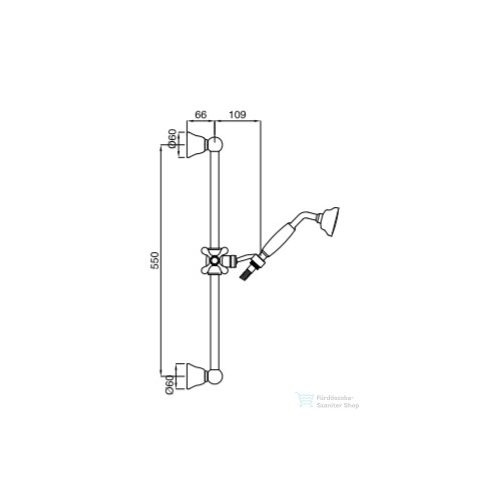 Bugnatese rudas zuhanyszett 1 funkciós kézi zuhannyal,matt fekete 19257NE
