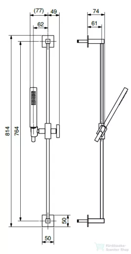 Bugnatese 81,4 cm-es rudas zuhanyszett,matt fehér 19261BI