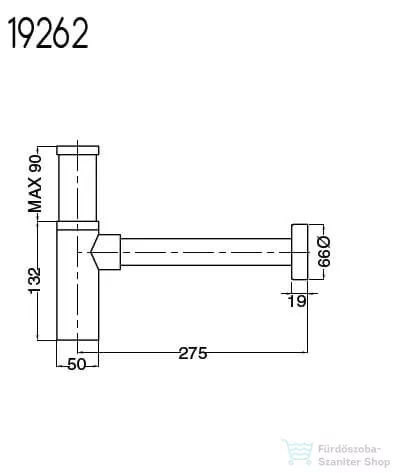 Bugnatese  Mosdó szifon minimal model króm színben 19262