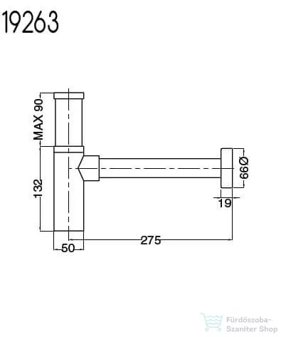 Bugnatese  Bidet szifon minimál model króm színben 19263