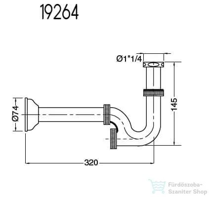 Bugnatese  Mosdó szifon króm színben 19264