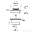 Bugnatese click-clack leeresztő,matt fekete 19274NE