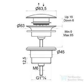 Bugnatese click-clack leeresztő,matt fekete 19274NE