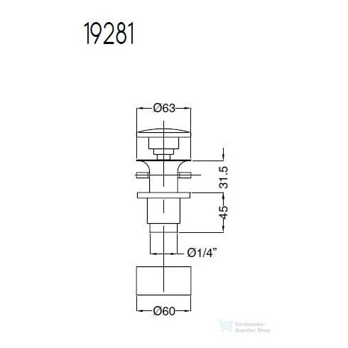 Bugnatese  Nyomós mosdóleeresztő túlfolyóval króm színben 19281