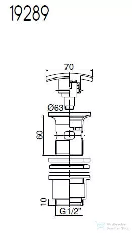 Bugnatese ACCESSORI Nyomós mosdóleeresztő szögletes túlfolyóval króm színben 19289