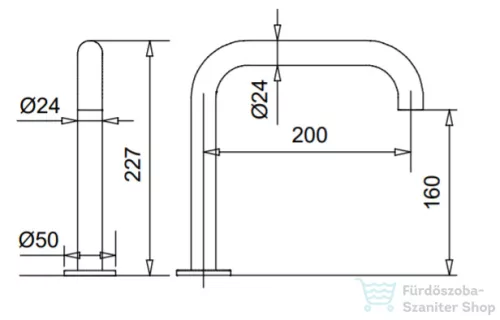 Bugnatese MILLENOVECINQUANTA 20 cm-es kádtöltő,króm 19302CR