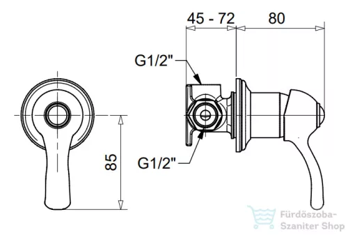Bugnatese LEM falsík alatti kád/zuhany csaptelep belső egységgel,matt bronz 1930BO