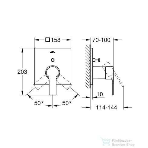 GROHE Allure egykaros falsík alatti csaptelep 2-utas váltóval, szálcsiszolt cool sunrise 19315GN1