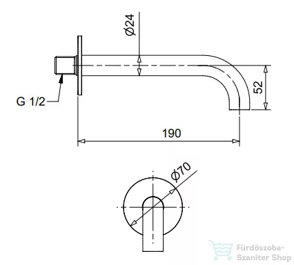 Bugnatese  Kifolyószár minimal 19 cm króm színben 19319