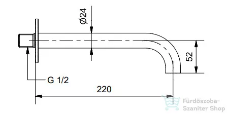 Bugnatese  Kifolyószár minimal 22 cm króm színben 19320