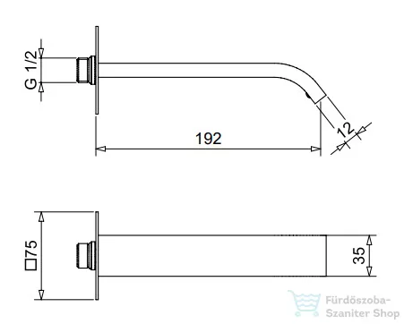Bugnatese  Morse szögletes kifolyószár króm színben 19321