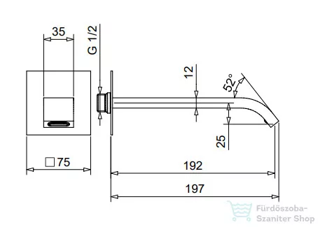 Bugnatese TESS 19 cm-es kádtöltő,króm 19323CR