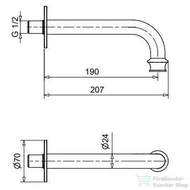 Bugnatese  Kifolyószár old Denver 19 cm króm színben 19324