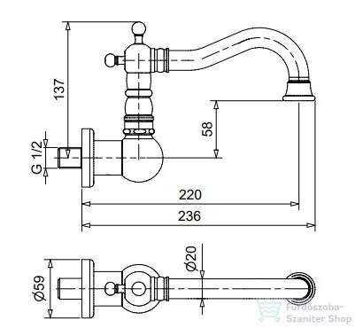 Bugnatese klasszikus 22 cm-es kádtöltő,króm 19338CR
