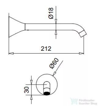 Bugnatese ORION 21 cm-es kádtöltő,króm 19343CR